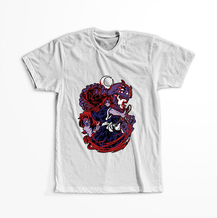 Koszulka Biała Demon Slayer / Kimetsu no Yaiba / Miecz zabójcy demonów - WYBIERZ KOLOR KOSZULKI I FASON