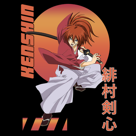 Koszulka Czarna Rurouni Kenshin WYBIERZ KOLOR KOSZULKI I FASON