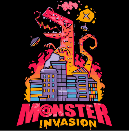 Koszulka Monster invasion KOLOR KOSZULKI I FASON