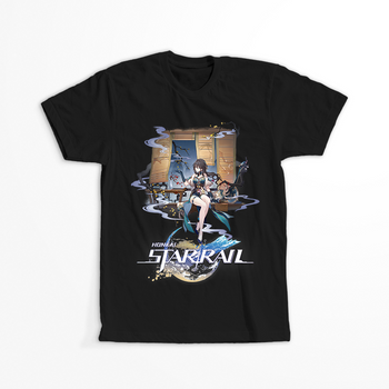 Koszulka Czarna - Honkai Star Rail - Ruan Mei WYBIERZ KOLOR KOSZULKI I FASON