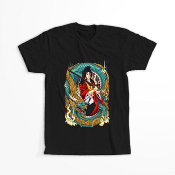 Koszulka Czarna Demon Slayer / Kimetsu no Yaiba / Miecz zabójcy demonów - WYBIERZ KOLOR KOSZULKI I FASON