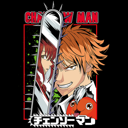 Koszulka Biała Chainsaw Man WYBIERZ KOLOR KOSZULKI I FASON
