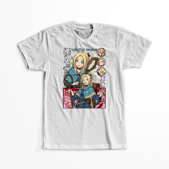 Koszulka Biała Delicious in Dungeon / Dungeon Meshi - WYBIERZ KOLOR KOSZULKI I FASON