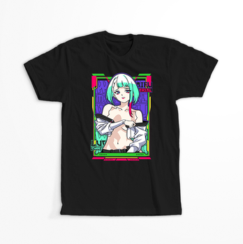 Koszulka Czarna Cyberpunk Edgerunners - WYBIERZ KOLOR KOSZULKI I FASON