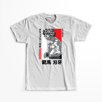 Koszulka Biała Baki the Grappler - WYBIERZ KOLOR KOSZULKI I FASON