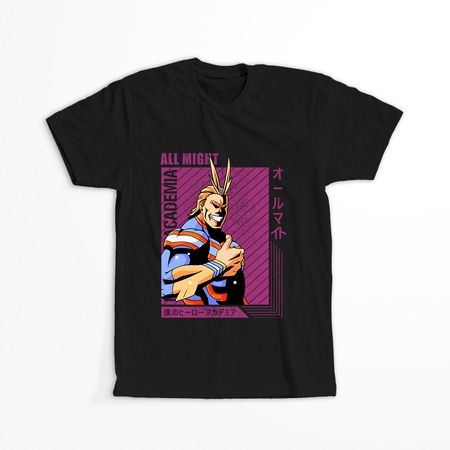 Koszulka Czarna My Hero Academia / Akademia bohaterów - WYBIERZ KOLOR KOSZULKI I FASON