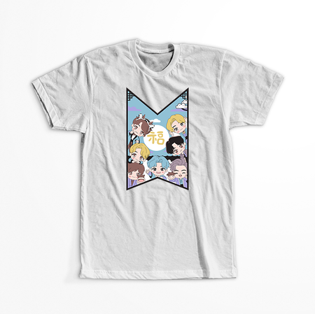 Koszulka Biała BTS - WYBIERZ KOLOR KOSZULKI I FASON