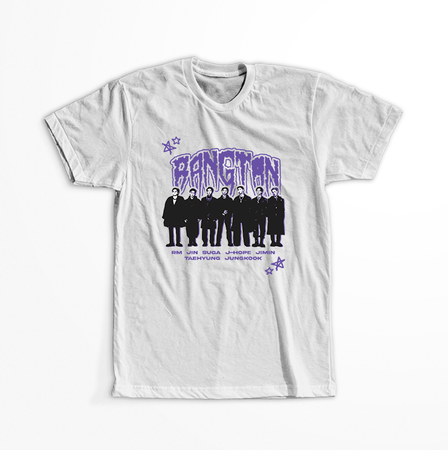 Koszulka Biała BTS - WYBIERZ KOLOR KOSZULKI I FASON