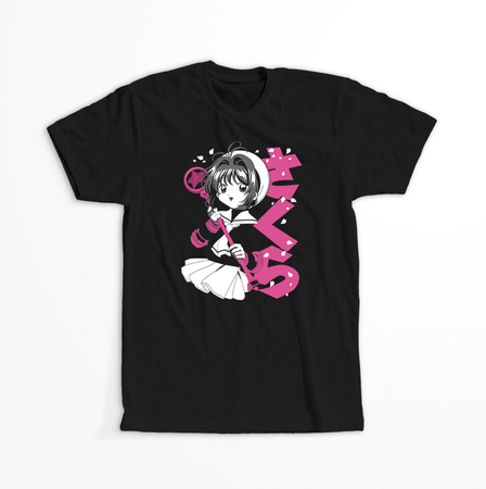 Koszulka Czarna - Card Captor Sakura - WYBIERZ KOLOR KOSZULKI I FASON