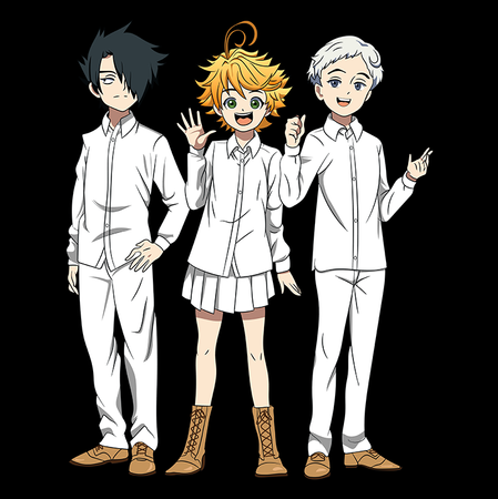 Koszulka Biała - The Promised Neverland - WYBIERZ KOLOR KOSZULKI I FASON
