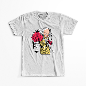 Koszulka Biała One-Punch Man - WYBIERZ KOLOR KOSZULKI I FASON