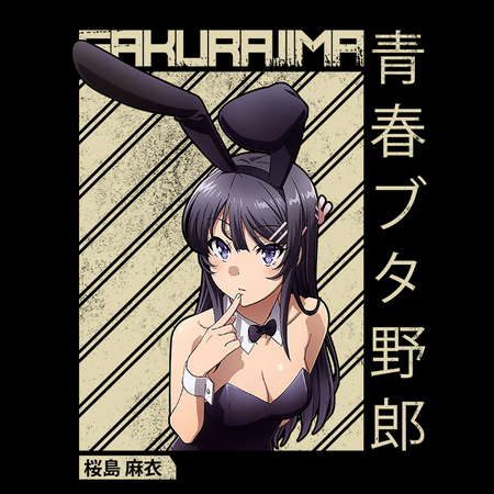 Koszulka Czarna Seishun Buta Yarou wa Bunny Girl Senpai no Yume wo Minai WYBIERZ KOLOR KOSZULKI I FASON