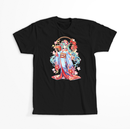 Koszulka Czarna Vocaloid Hatsune Miku - WYBIERZ KOLOR KOSZULKI I FASON