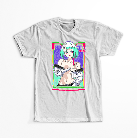 Koszulka Biała Cyberpunk Edgerunners - WYBIERZ KOLOR KOSZULKI I FASON