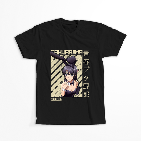 Koszulka Czarna Seishun Buta Yarou wa Bunny Girl Senpai no Yume wo Minai WYBIERZ KOLOR KOSZULKI I FASON