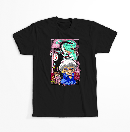 Koszulka Czarna - Spirited Away / W krainie bogów  - WYBIERZ KOLOR KOSZULKI I FASON