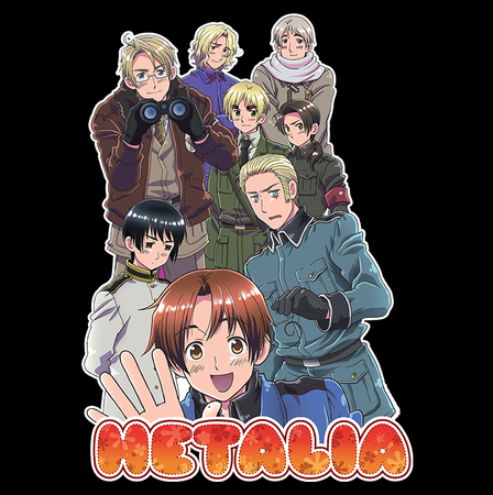 Koszulka Czarna Axis Powers Hetalia - WYBIERZ KOLOR KOSZULKI I FASON
