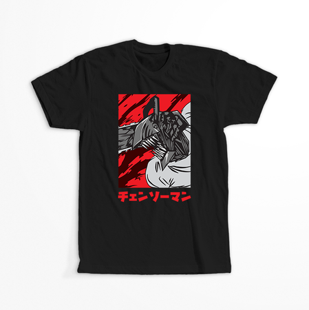 Koszulka Czarna Chainsaw Man WYBIERZ KOLOR KOSZULKI I FASON