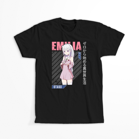 Koszulka Czarna Re:Zero - WYBIERZ KOLOR KOSZULKI I FASON