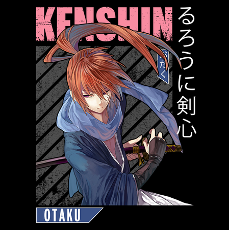 Koszulka Czarna Rurouni Kenshin WYBIERZ KOLOR KOSZULKI I FASON