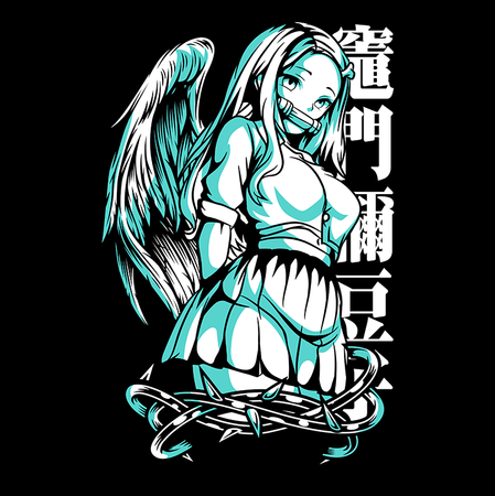 Koszulka Czarna Demon Slayer / Kimetsu no Yaiba / Miecz zabójcy demonów - WYBIERZ KOLOR KOSZULKI I FASON