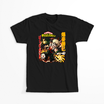 Koszulka Czarna My Hero Academia / Akademia bohaterów - WYBIERZ KOLOR KOSZULKI I FASON