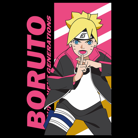 Koszulka Czarna Naruto / Boruto - WYBIERZ KOLOR KOSZULKI I FASON