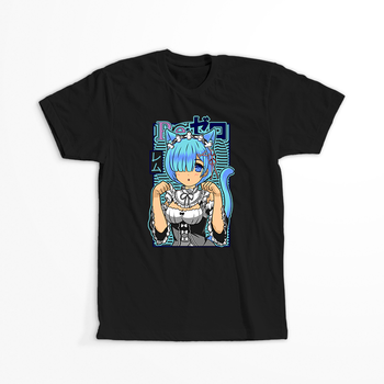 Koszulka Czarna Re:Zero - WYBIERZ KOLOR KOSZULKI I FASON