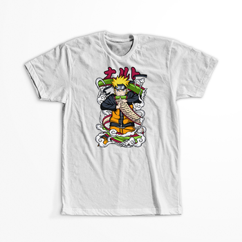 Koszulka Biała Naruto / Boruto - WYBIERZ KOLOR KOSZULKI I FASON