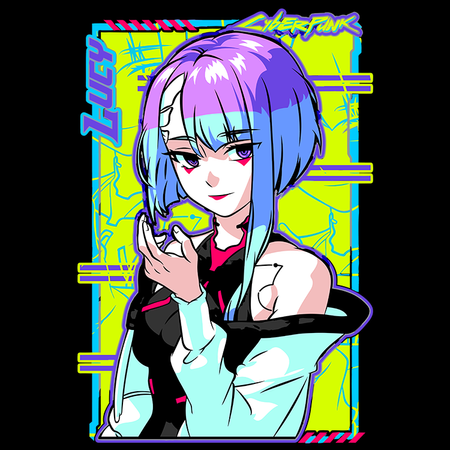 Koszulka Czarna Cyberpunk Edgerunners - WYBIERZ KOLOR KOSZULKI I FASON