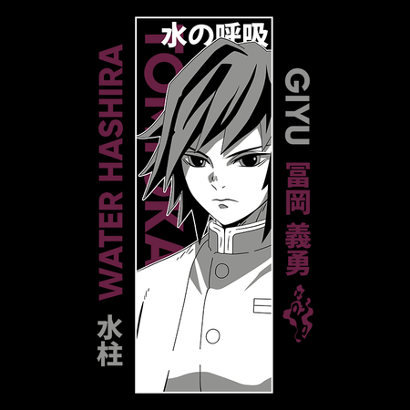 Koszulka Czarna Demon Slayer / Kimetsu no Yaiba / Miecz zabójcy demonów - WYBIERZ KOLOR KOSZULKI I FASON