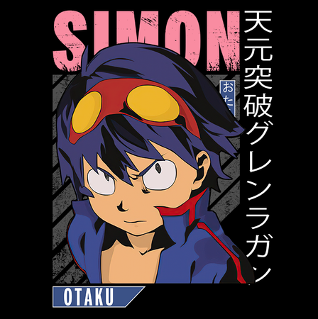 Koszulka Czarna Tengen Toppa Gurren Lagann  - WYBIERZ KOLOR KOSZULKI I FASON