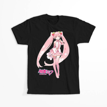 Koszulka Czarna Vocaloid Hatsune Miku - WYBIERZ KOLOR KOSZULKI I FASON