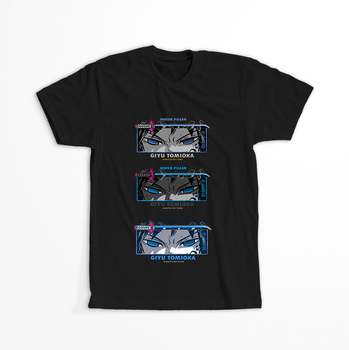 Koszulka Czarna Demon Slayer / Kimetsu no Yaiba / Miecz zabójcy demonów - WYBIERZ KOLOR KOSZULKI I FASON