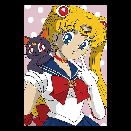 Koszulka Czarna  - Czarodziejka z księżyca / Sailor Moon - WYBIERZ KOLOR KOSZULKI I FASON