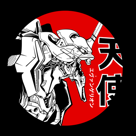 Koszulka Biała Neon Genesis Evangelion - WYBIERZ KOLOR KOSZULKI I FASON