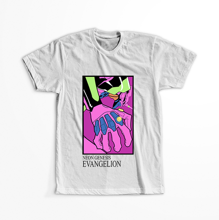 Koszulka Biała Neon Genesis Evangelion - WYBIERZ KOLOR KOSZULKI I FASON
