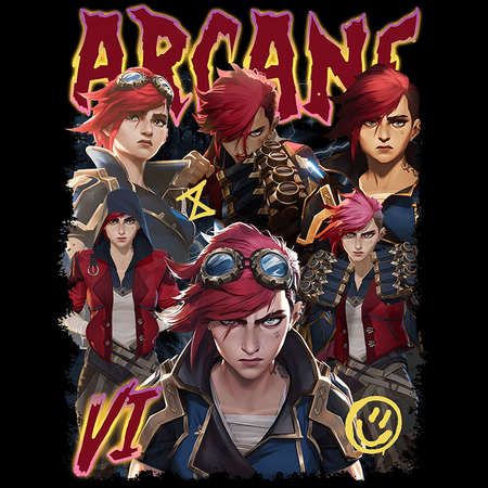 Koszulka Czarna - League of Legends & Arcane - WYBIERZ KOLOR KOSZULKI I FASON