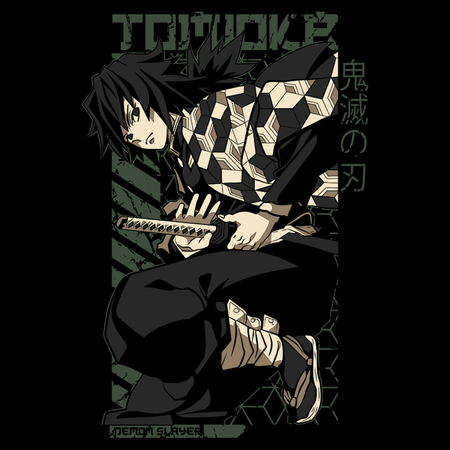 Koszulka Czarna Demon Slayer / Kimetsu no Yaiba / Miecz zabójcy demonów - WYBIERZ KOLOR KOSZULKI I FASON