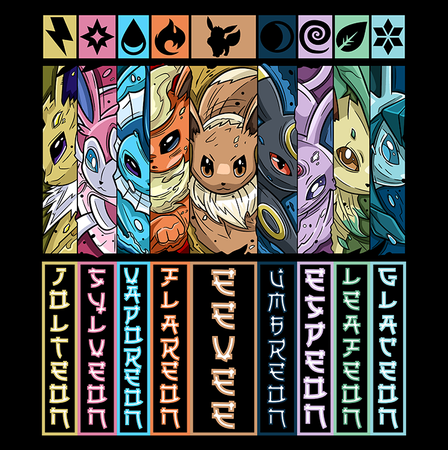 Koszulka Czarna - Pokemon x Naruto - WYBIERZ KOLOR KOSZULKI I FASON