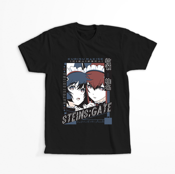 Koszulka Czarna - Steins;Gate - WYBIERZ KOLOR KOSZULKI I FASON
