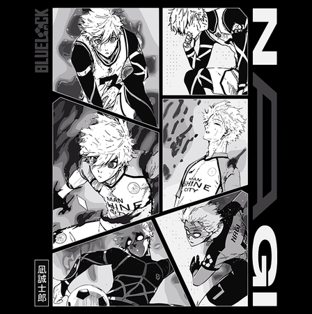 Koszulka Czarna - Blue Lock - WYBIERZ KOLOR KOSZULKI I FASON