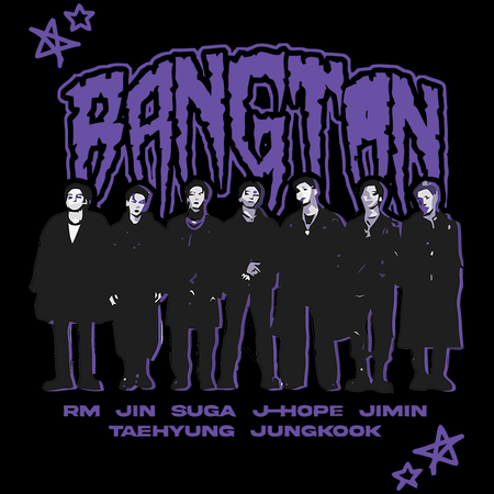 Koszulka Czarna BTS - WYBIERZ KOLOR KOSZULKI I FASON