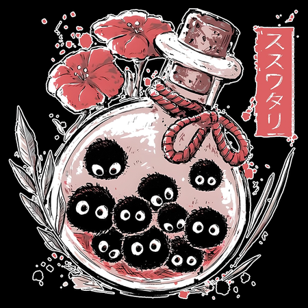 Koszulka Czarna Studio Ghibli - WYBIERZ KOLOR KOSZULKI I FASON