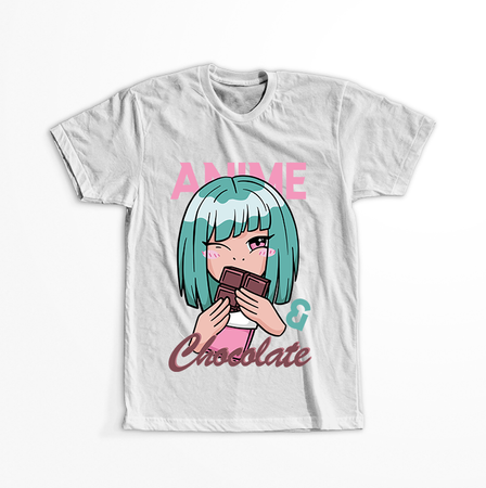 Koszulka Anime chocolate WYBIERZ KOLOR KOSZULKI I FASON