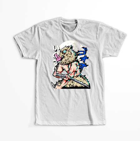 Koszulka Biała Demon Slayer / Kimetsu no Yaiba / Miecz zabójcy demonów - WYBIERZ KOLOR KOSZULKI I FASON