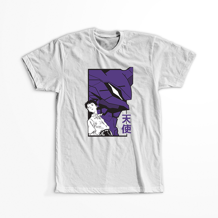 Koszulka Biała Neon Genesis Evangelion - WYBIERZ KOLOR KOSZULKI I FASON