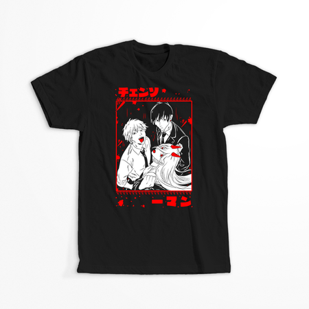 Koszulka Czarna Chainsaw Man WYBIERZ KOLOR KOSZULKI I FASON
