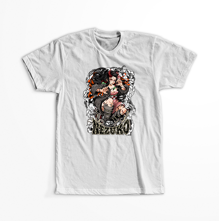 Koszulka Biała Demon Slayer / Kimetsu no Yaiba / Miecz zabójcy demonów - WYBIERZ KOLOR KOSZULKI I FASON