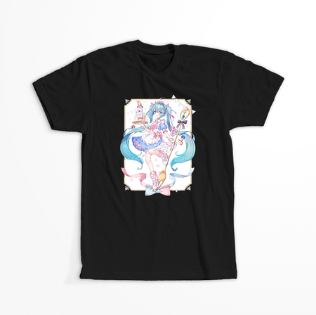 Koszulka Czarna Vocaloid Hatsune Miku - WYBIERZ KOLOR KOSZULKI I FASON